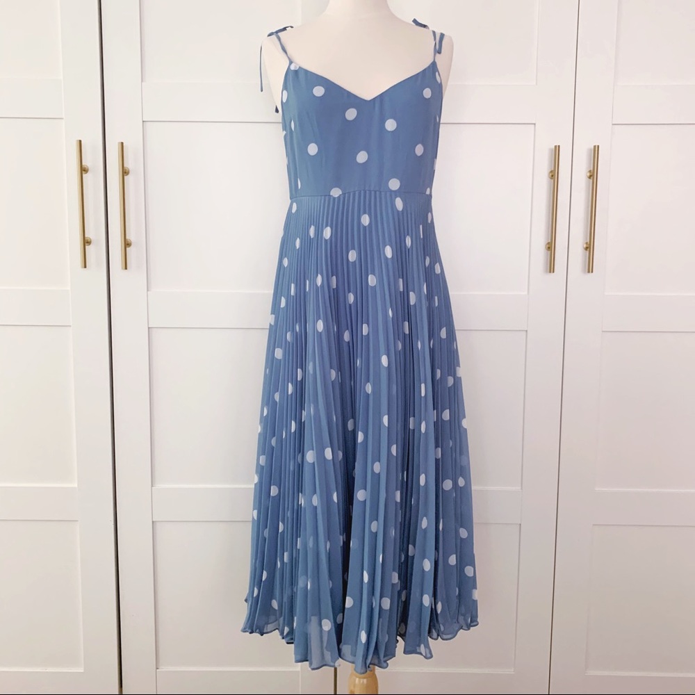 NWT Sezane Nissa Blue Polka Dot Dress - Picture 4 of 11